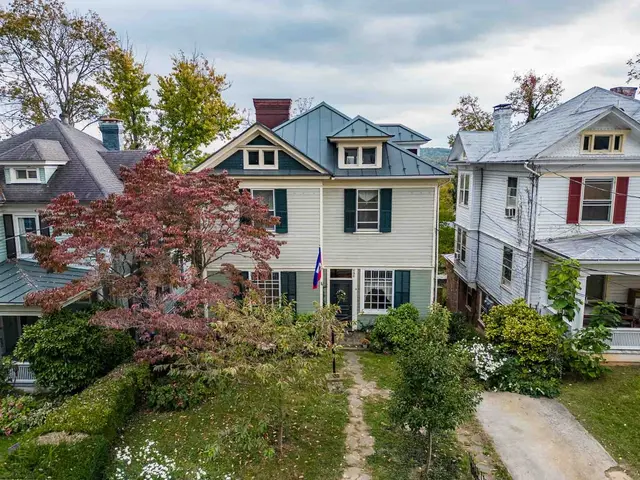 Aerial drone photography  -  historic district, Shenandoah Valley